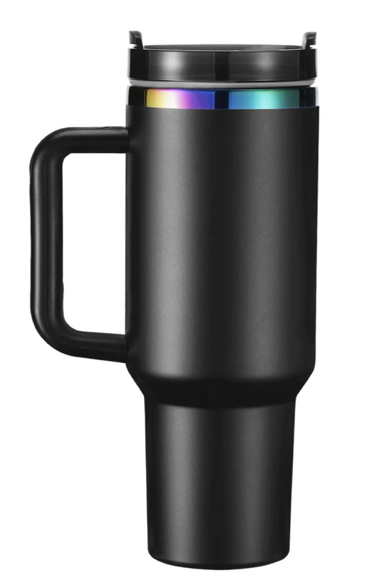 40 Oz Black Rainbow Tumbler